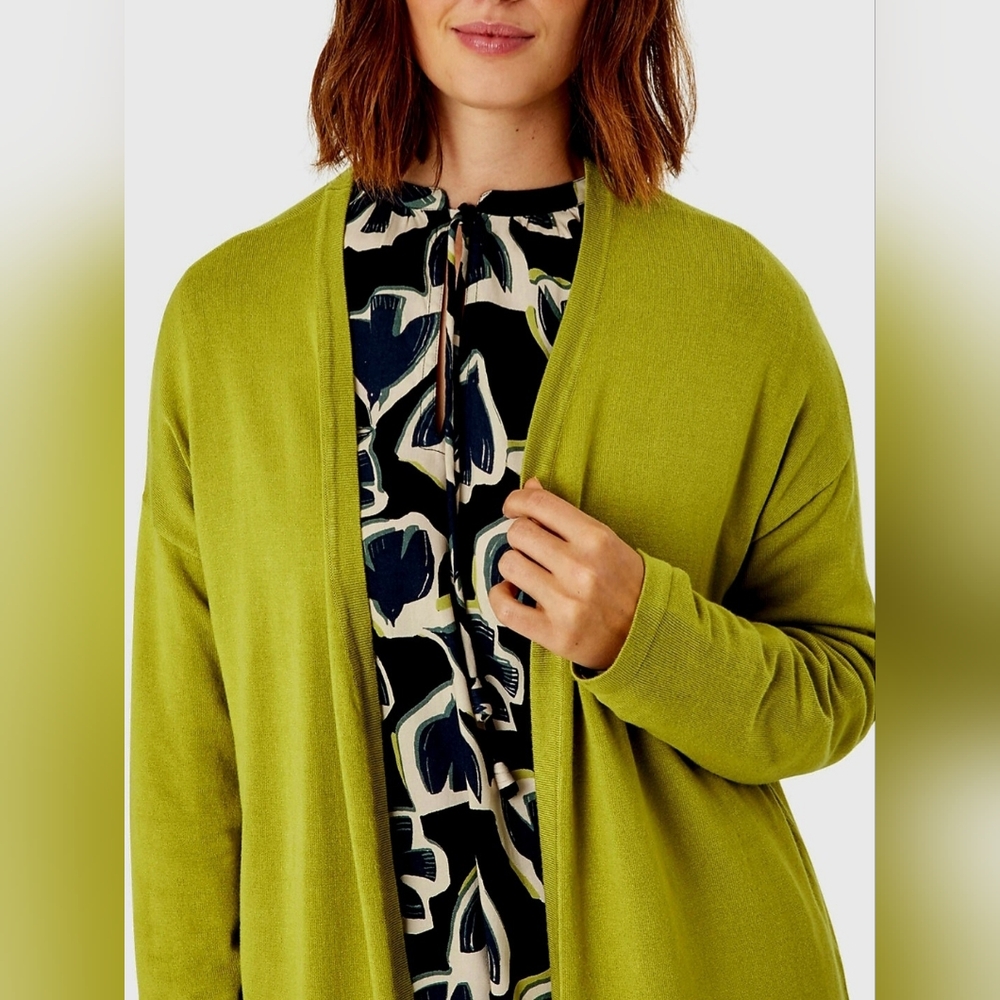 Urban CoCo Women's Business/Office Open Front Cardigan Green Viscose Blend Med - Picture 3 of 13